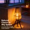 Vintiquewise Bamboo Lantern-Style Floor Lamp with Tripod Stand & Glass Insert – Farmhouse & Modern Boho Standing Light for Warm Mood Lighting in Living Room Bedroom Dining Room and Home Studio, 29"